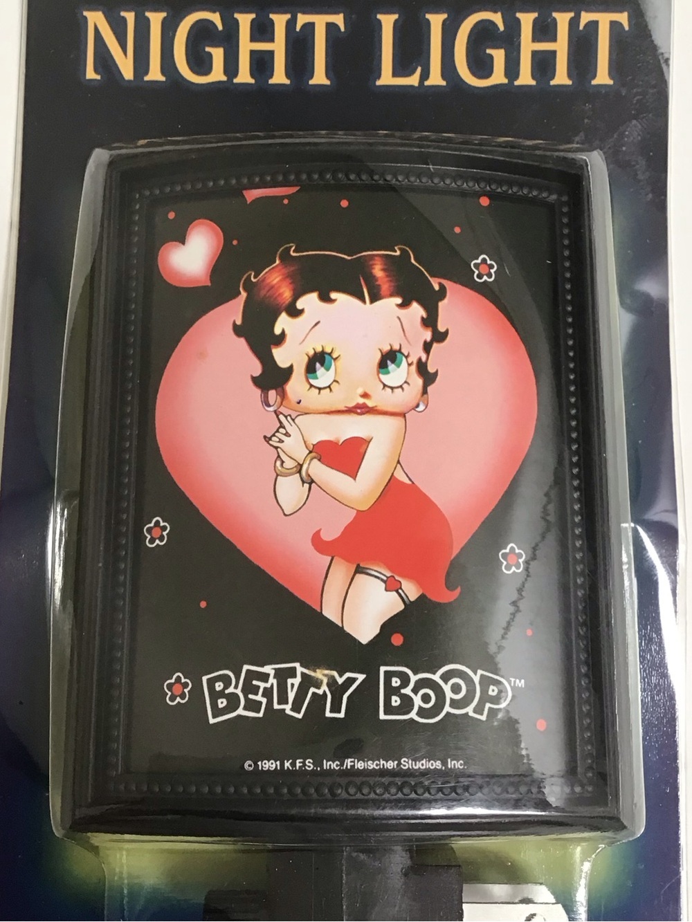 Betty Boop Red Dress Night Light Red Heart Garter Classic Vintage 2001 NEW